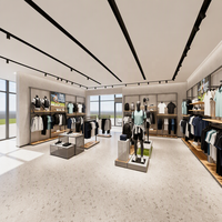 Présentoir Commercial Certifié CE pour Vêtements, Style Minimaliste, pour Hommes, Autoportant, pour Magasin de Détail avec Plateforme Vitrine