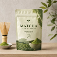 Sachet d'emballage personnalisé pour poudre de matcha et poudre de boisson, qualité alimentaire, imprimé numériquement, avec fermeture éclair et film barrière, pour stockage