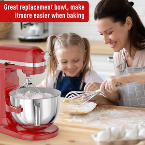 Tazón Mezclador Compatible con <span class=keywords><strong>KitchenAid</strong></span> de 7QT, Tazón de Mezcla de Acero Inoxidable 304, Apto para Lavavajillas, Accesorios para Batidoras de Cocina - Product Image 6