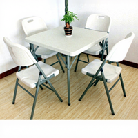 Meubles pour espaces publics, usine certifiée ISO, table et chaises pliantes robustes blanches pour événements en plein air