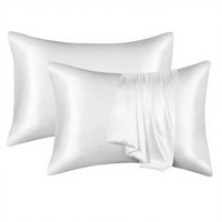 Taie d'oreiller carrée en satin de couleur unie, double face, en faux soie tissée, personnalisable, pour hôtel, anti-acariens, vente en gros