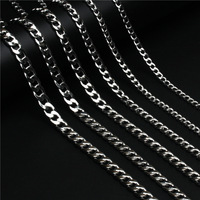 Collier chaîne en acier inoxydable pour hommes, style Hip Hop, avec fermoir argenté, bijoux de mode, vente en gros, dropshipping