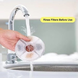 Filtre écologique pour fontaine à eau pour animaux de compagnie 125 mm, <span class=keywords><strong>charbon</strong></span> <span class=keywords><strong>actif</strong></span>, élimine les poils, adoucit l'eau, à remplacer tous les 2-4 semaines, pour chats. - Product Image 5