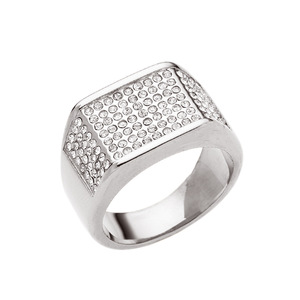 European Hip Hop <b>Stainless</b> <b>Steel</b> Full Diamond <b>Ring</b> Luxury Design Plating 18kGold Men's <b>Ring</b> Jewelry Wholesale - Product Image 2