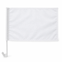 Drapeau de voiture vierge pour sublimation, en tissu polyester, rectangulaire, personnalisable, pour élection, publicité, cadeaux, avec mât en plastique