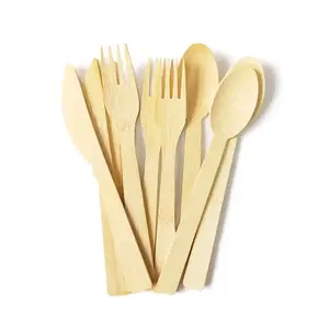 Disposable tableware Wooden Knife Fork And Spoon Forks Spoons Knives Cutlery Combo Set Wooden Knife fork And spoon Camping Party