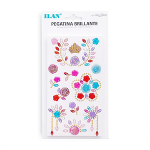 Adesivi con strass scintillanti ILAN a forma di fiore di prugna multicolore 39041 - Product Image 1