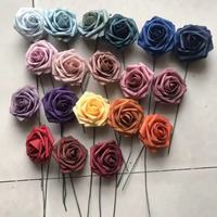 Fleurs artificielles en mousse multicolores, 25 pièces/sac, pour la décoration de gâteaux, fournitures de fête, décoration de gâteau DIY
