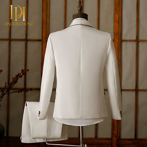 Costume d'hôte à simple boutonnage pour hommes de <span class=keywords><strong>grande</strong></span> <span class=keywords><strong>taille</strong></span> Costume de chanteur de scène pour la réunion annuelle de fête Ensemble de robe de maître de cérémonie à l'avant plat - Product Image 3