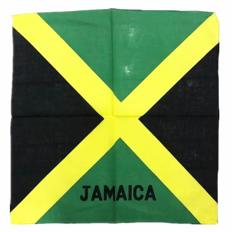 Klaar Om Juichende Fans Katoen Nationale Vlaggen Gedrukt Hoofddoek Op Maat Jamaican Bandana