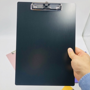 Custom logo 1 Clip 2 Clip Light Weight Metal A4a5a6 Waterproof Aluminium <strong>Clipboard</strong> With Plastic Pen Holder