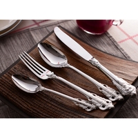 Ensemble de couverts en acier inoxydable ZK250118, cuillère et fourchette dorées, couteau de table, ensemble de couverts en acier inoxydable