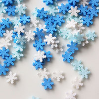 500 g/lotto 5MM di colore bianco blu fiocco di neve spruzza di argilla polimerica fetta per Nail Art torta da Dessert Scrapbook del telefono custodia decorazione