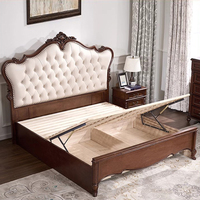 Amerikanisches Massivholzbett, Europäisches Doppelbett, Luxuriöses Kingsize-Bett, Hochzeitsbett, Komplett-Massivholz-Schlafzimmer-Set.