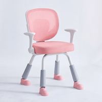 Chaise d'étude en maille en gros avec accoudoirs rabattables, hauteur réglable, design ergonomique pour enfants, usage domestique ou au bureau