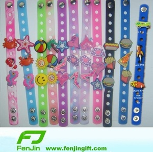 18cm 21cm bán buôn silicon cao su Snap Nút Kid Silicone dây đeo cổ tay pin Vòng đeo tay quyến rũ với lỗ - Product Image 3