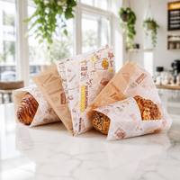 Papier d'emballage sandwich personnalisé avec logo imprimé, résistant à la graisse, biodégradable, écologique, enduit de PE, double face