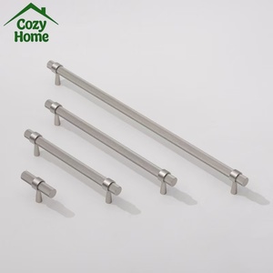 Vintage Mattschwarze Schrankgriffe T-förmige Schubladengriffe Massiver Messing Schranktürgriffe Gebürstete Messing Rändelknöpfe - Product Image 5