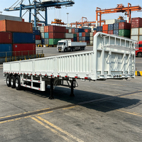 Semi-remorque porte-conteneurs latérale 20, 30, 40 pieds, 12,5 m, 3 essieux, suspension pneumatique, essieux robustes avec levage du 1er essieu, 12 verrous à torsion