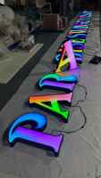 Enseigne de magasin personnalisée en acier inoxydable pour extérieur, lettres lumineuses RGB LED, enseigne en lettres 3D éclairées par l'avant