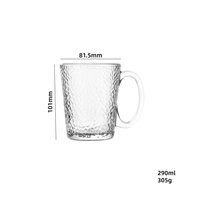 Mug en verre craquelé à rayures verticales minimalistes, tasse à eau, tasse à boisson, tasse à thé, tasse à bière avec poignée