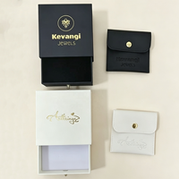 Boîte d'emballage coulissante fine en carton blanc et marron avec logo pour bijoux, cadeaux, colliers, boucles d'oreilles, bracelets, bagues et pochettes