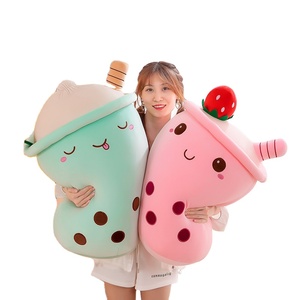 Peluche Mignonne en Forme de Boisson à la Fraise, Crème Glacée, Thé au Lait, Boba Tea – Coussin Doux et Moelleux – Nouvelle Collection - Product Image 1