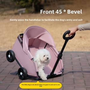 Cochecito de viaje plegable de 4 ruedas de lujo para bebé de peluche, malla Oxford ligera para acampar transfronterizo - Product Image 5