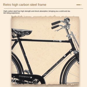 <span class=keywords><strong>Bicicletta</strong></span> Old-Fashioned <span class=keywords><strong>da</strong></span> <span class=keywords><strong>28</strong></span> Pollici a <span class=keywords><strong>28</strong></span> Barre per Uomo e Donna con Freno a Leva Classica Tradizionale e Nostalgica in Acciaio per Adulti - Product Image 4