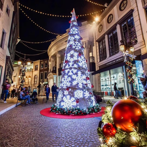 Decoración navideña <span class=keywords><strong>para</strong></span> exteriores, metal alto, iluminación gigante de 12 pies, decoración navideña predecorada, esfera, árbol de Navidad gigante - Product Image 5