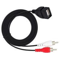 Kabel Adaptor USB Female ke 2RCA Male Tipe AF/2RCA, Kabel Audio-Video