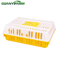 Caisse de transport pour volailles en plastique durable, empilable, avec porte coulissante pour poussins, poules, canards et bétail