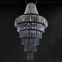 Lampe suspendue de style français personnalisable pour plafond bas, légère, en verre transparent, lustre, design gratuit