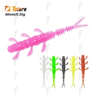 Tolure OEM 10 pièces/sac 4cm 0.35g Leurre souple de pêche à double queue en TPE TPR