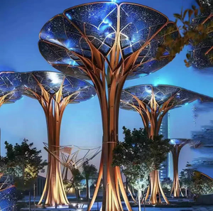 Venta al por mayor de lujo al aire libre metal modernista abstracción escultura de árbol de acero inoxidable para <span class=keywords><strong>la</strong></span> ciudad - Product Image 1