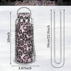 Botella de Agua de Acero Inoxidable de Doble Pared con Aislamiento al Vacío, de Alta Calidad, Lujosa, Brillante, con Pedrería, Libre de BPA y a Prueba de Fugas - Product Image 3