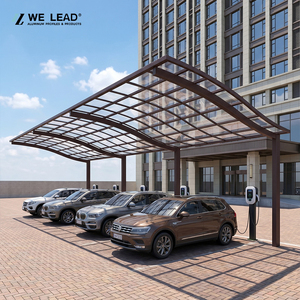 Abri de voiture en aluminium moderne à toit plat, structure thermolaquée, pour 3 voitures, abri extérieur - Product Image 1