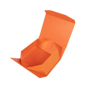 오렌지 색상 외부 크기 9.45x6.89x3.9 인치 접이식 자석 선물 상자 240x175x100mm