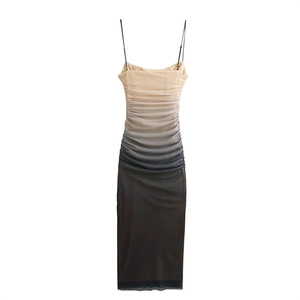 Robe midi florale vintage pour femmes pour l'été - Robe de soirée décontractée en dentelle sans bretelles - Product Image 3