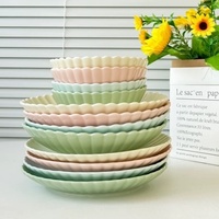 Joli petit bol et assiette en porcelaine modernes et simples, résistants au micro-ondes, bol à soupe créatif, plat tendance