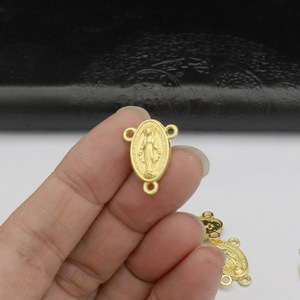 Conector de 3 orificios para la Medalla Milagrosa, para la elaboración de rosarios, dije central de la Virgen María católica, accesorio para joyería religiosa DIY - Product Image 3