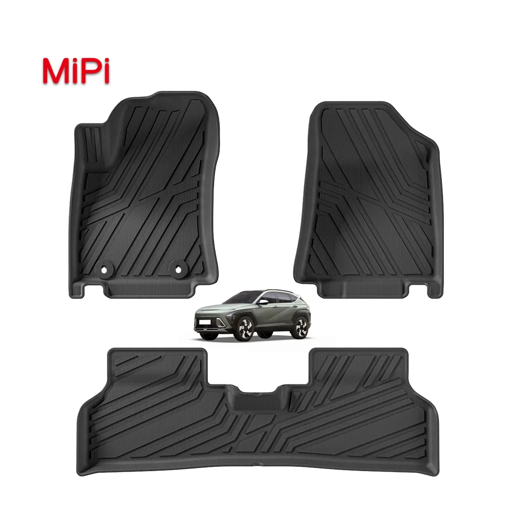 Tapis de voiture personnalisés pour HYUNDAI KONA Electric 2023-2024 Tapis de sol de voiture antidérapant et imperméable en TPE 3D Tapis de sol de voiture