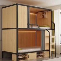 Lit superposé en bois à faible coût, gain de place, cabine de couchage, lit supérieur et inférieur pour les dortoirs du personnel, les appartements étudiants
