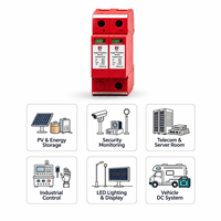 Dispositif de protection contre les surtensions DC SPD T2 2P Classe D Montage sur rail DIN 24V/48V/110V RoHS Décharge maximale 40kA pour immeuble d'appartements