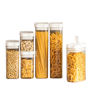 Stackable Airtight Food Storage <strong>Containers</strong> Set BPA Free <strong>Clear</strong> <strong>Plastic</strong> Kitchen &amp; Pantry Cereal Organization Canisters with <strong>Lids</strong> - Product Image 3