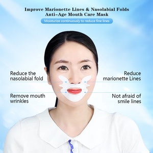 Mascarilla Hidrogel Vegana Antiarrugas para Labios y Pliegues Nasolabiales con Ginseng Herbal y Colágeno de Algas Marinas, Hidratante y para Piel Seca, Marca Privada OEM - Product Image 3