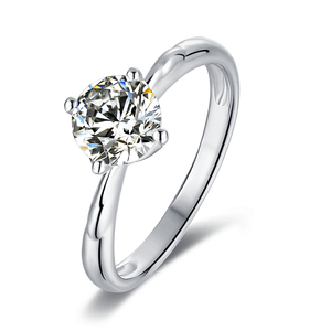 แฟชั่นใหม่1ct VVS Moissanite แหวนเพชรสีขาวชุบทอง925แหวนเงินแหวนแต่งงาน - Product Image 1