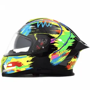 ABS helm motor wajah penuh, pelindung kepala berkendara Kart balap motor Off Road