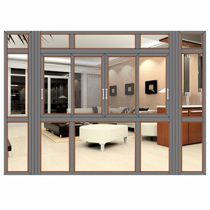 Hai theo dõi thiết kế bão tác động phá vỡ nhiệt cửa sổ trượt đôi kính nhôm kính cửa sổ trượt - Product Image 2