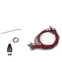 Lot de 10 mini-lampes LED à points pour blocs de construction - Bleu, alimentées par USB, accessoires d'éclairage DIY, effet lumineux, thème animaux et nature